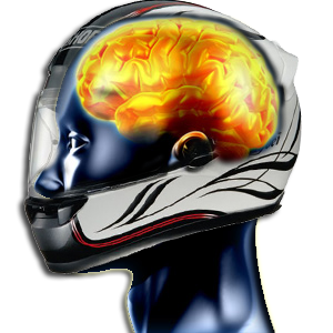Gehirn im Helm