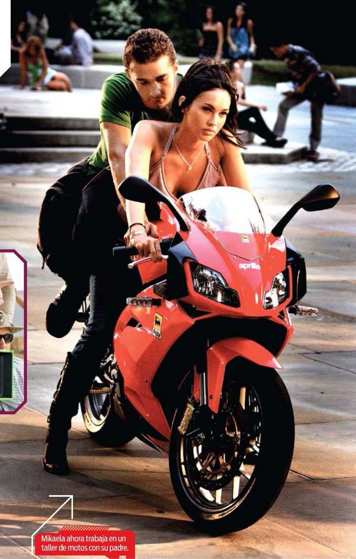 Transformer Megan Fox und Shia LaBeouf auf Aprilia