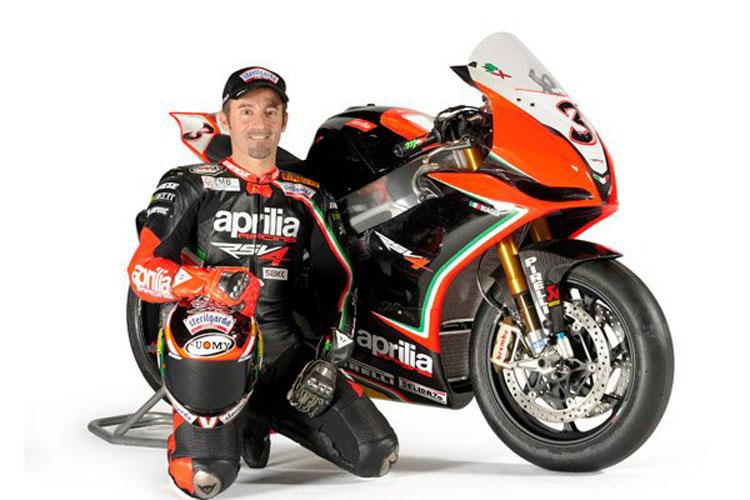 2012 WSBK Aprilia Team mit Biaggi und Laverty