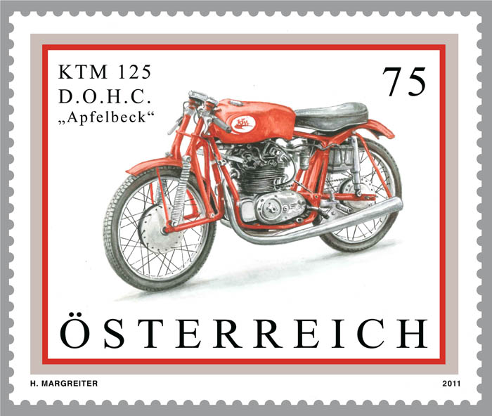 2011 KTM 125 Apfelbeck auf Briefmarke