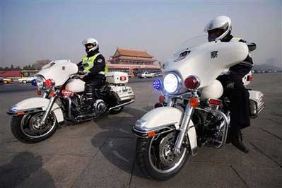 Beijing Polizei mit Harley Davidson