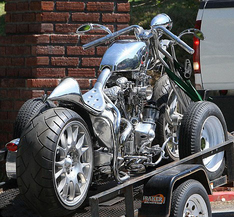 Brad Pitt Chrom Custom Bike