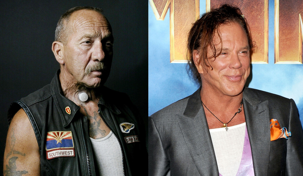 Sonny Barger (l) und Mickey Rourke (r)