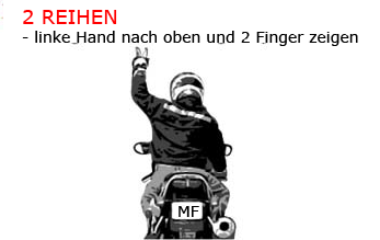 Motorrad Handzeichen - 2 Reihen