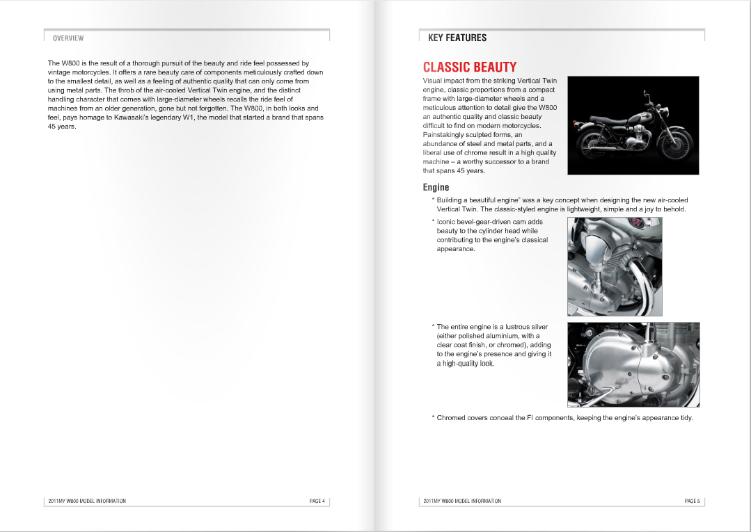 2011 Kawasaki W800 Broschüre