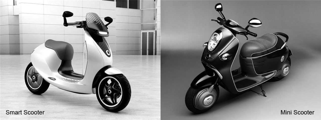 Scooter Konzepte von Smart und Mini