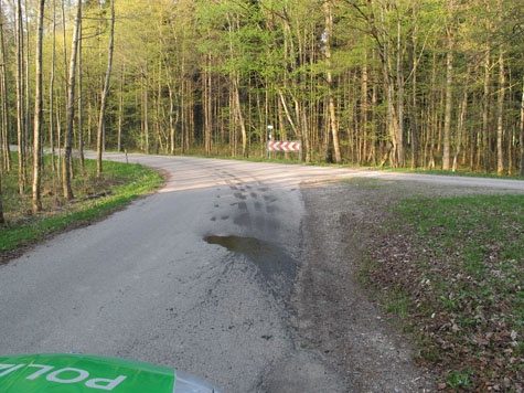 Honda von Josef D nach Sturz auf Öllache