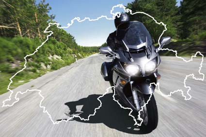 Schweiz Karte mit Biker