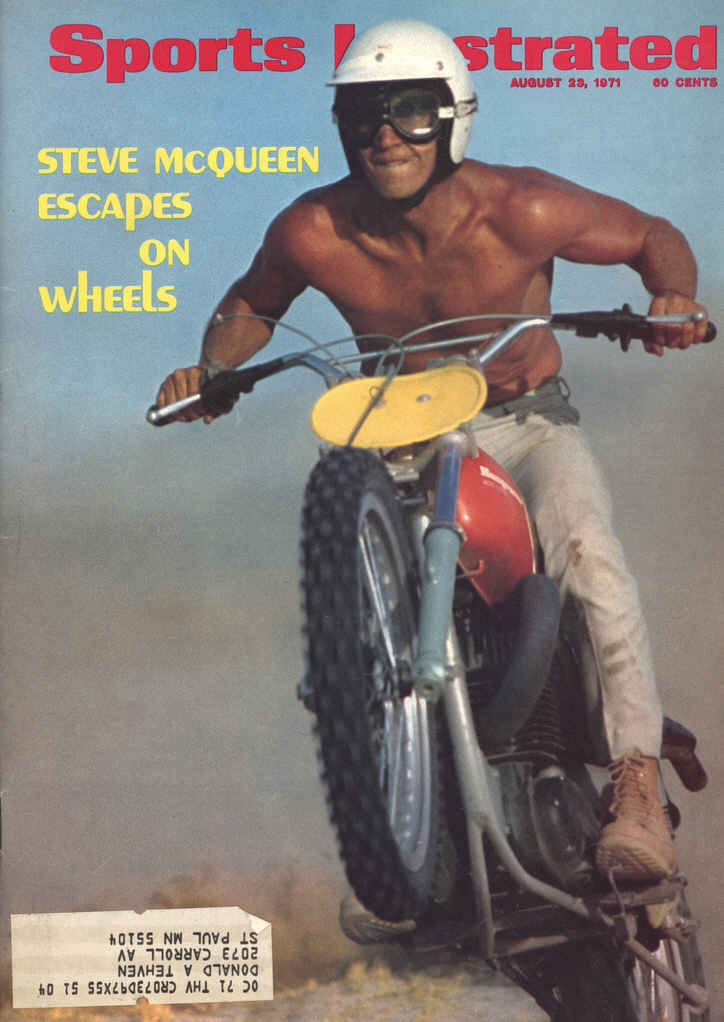 1971 Sport Illustrated Steve McQueen auf Husqvarna