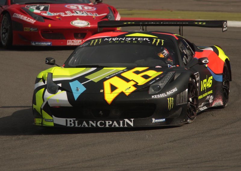 Valentino Rossi im Ferrari 458 bei der Blancpain Serie