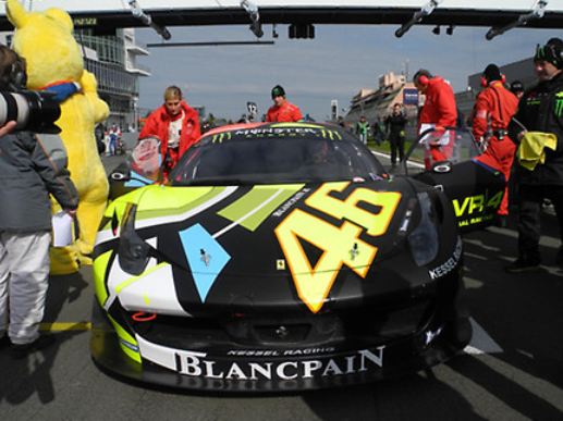 Valentino Rossi im Ferrari 458 bei der Blancpain Serie