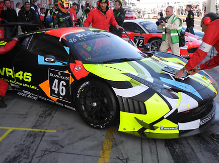 Valentino Rossi im Ferrari 458 bei der Blancpain Serie