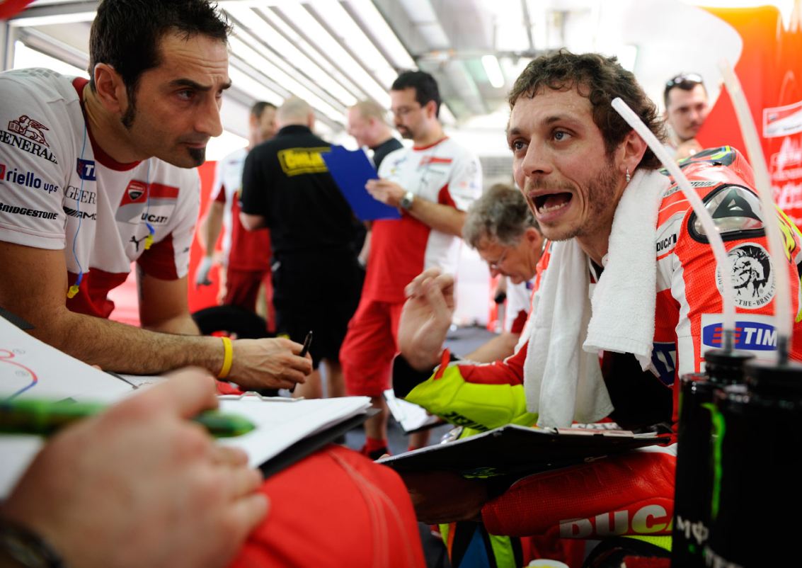 2012 Valentino Rossi in der Ducati Box in Sepang